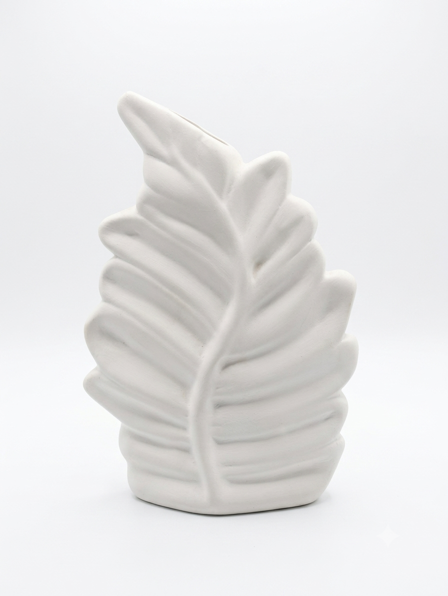 Tropical Leaf Ceramic Vase