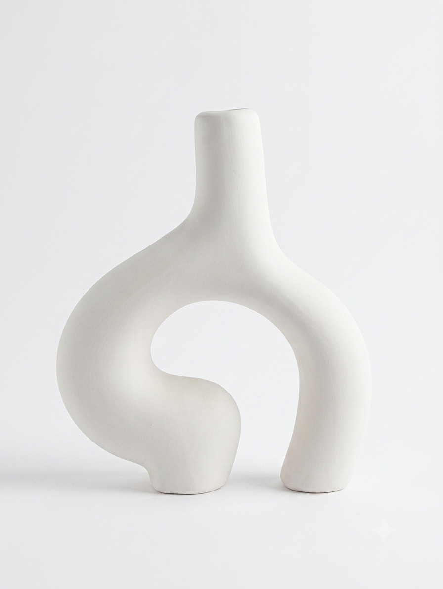 Abstract Organic Wave Ceramic Vase